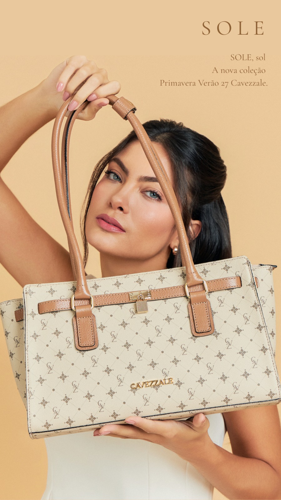 Bolsa monograma caramelo da coleção SOLE Cavezzale